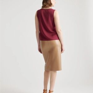 Quince Washable Stretch Silk Tank Burgundy M